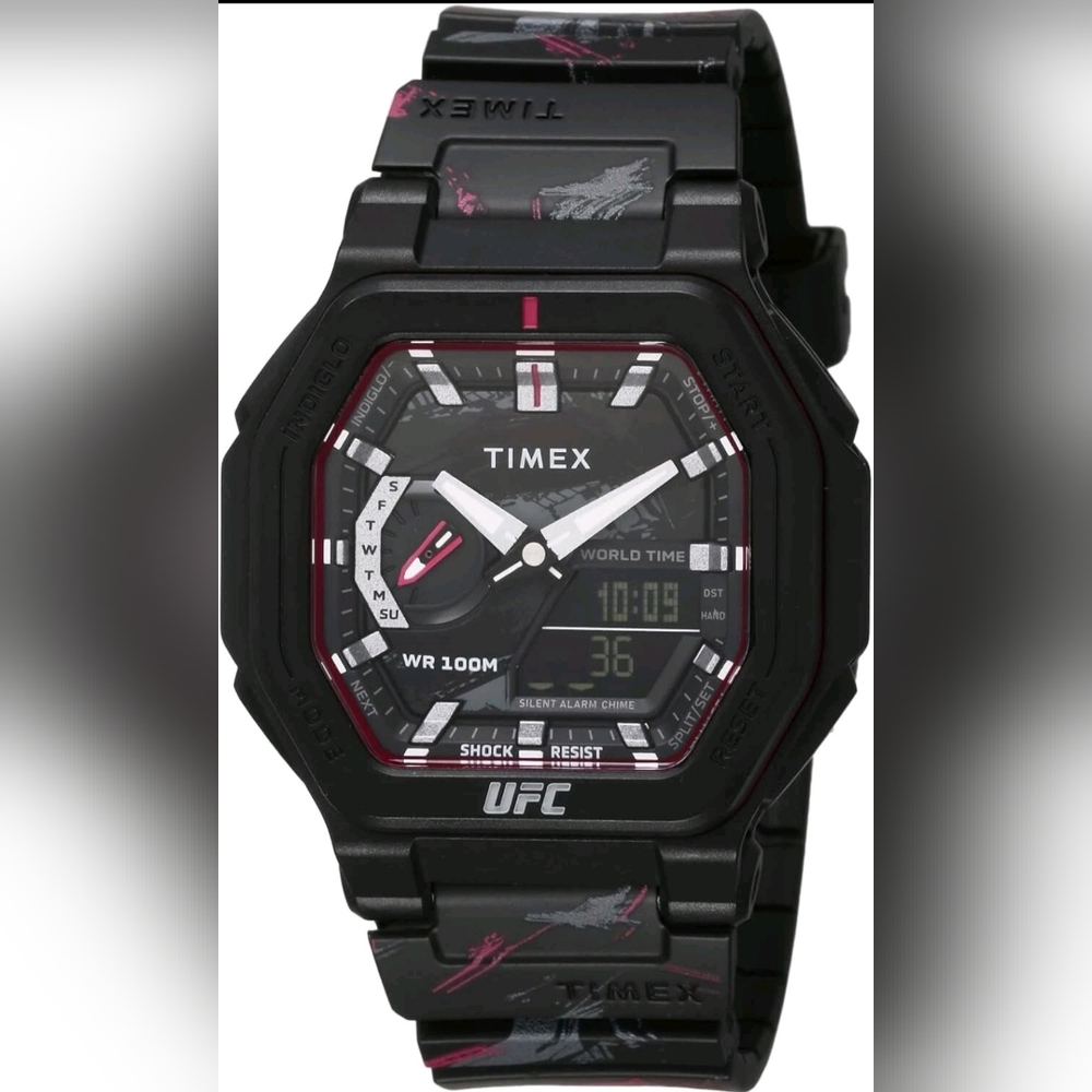 Timex UFC Colossus Fight WeekMen's Watch SS 45mm Black Dial TW2V85300